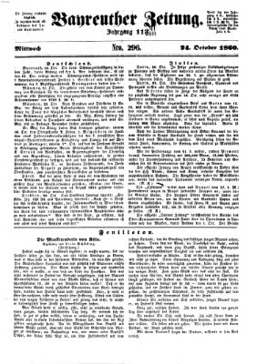 Bayreuther Zeitung Mittwoch 24. Oktober 1860