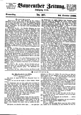 Bayreuther Zeitung Donnerstag 25. Oktober 1860