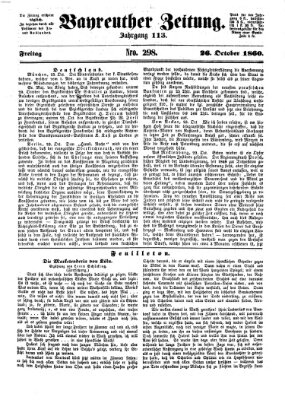 Bayreuther Zeitung Freitag 26. Oktober 1860