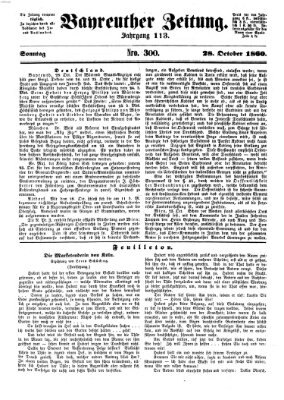 Bayreuther Zeitung Sonntag 28. Oktober 1860