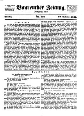 Bayreuther Zeitung Dienstag 30. Oktober 1860