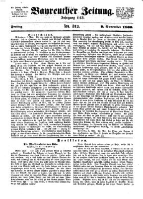 Bayreuther Zeitung Freitag 9. November 1860