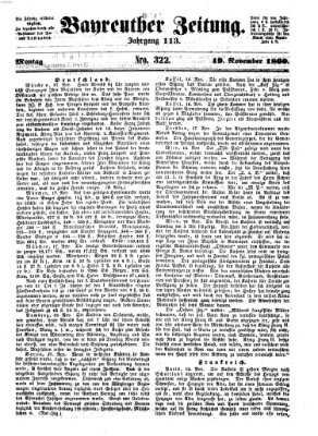 Bayreuther Zeitung Montag 19. November 1860