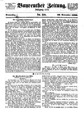 Bayreuther Zeitung Donnerstag 22. November 1860