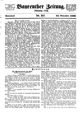 Bayreuther Zeitung Samstag 24. November 1860