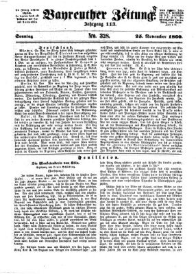 Bayreuther Zeitung Sonntag 25. November 1860