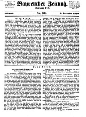 Bayreuther Zeitung Mittwoch 5. Dezember 1860