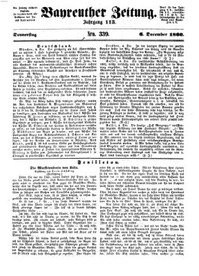 Bayreuther Zeitung Donnerstag 6. Dezember 1860