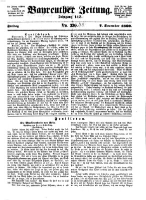 Bayreuther Zeitung Freitag 7. Dezember 1860