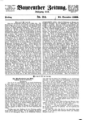 Bayreuther Zeitung Freitag 21. Dezember 1860