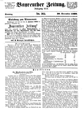 Bayreuther Zeitung Sonntag 30. Dezember 1860