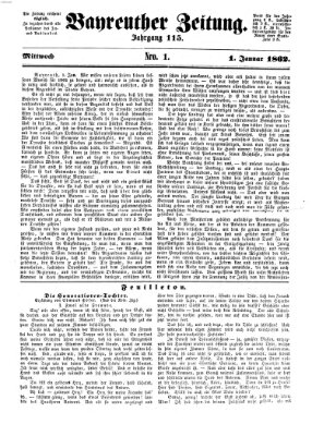 Bayreuther Zeitung Mittwoch 1. Januar 1862