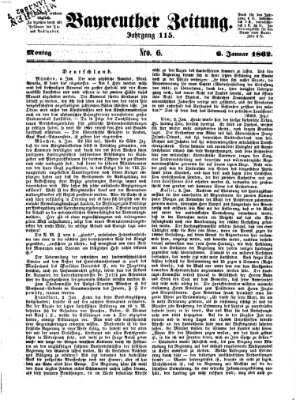 Bayreuther Zeitung Montag 6. Januar 1862