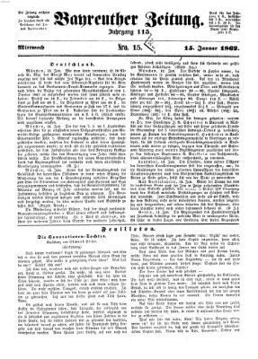 Bayreuther Zeitung Mittwoch 15. Januar 1862