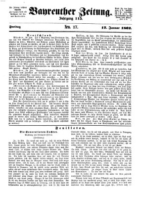 Bayreuther Zeitung Freitag 17. Januar 1862