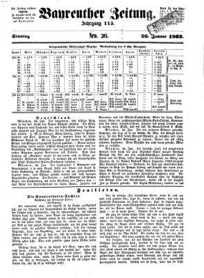 Bayreuther Zeitung Sonntag 26. Januar 1862