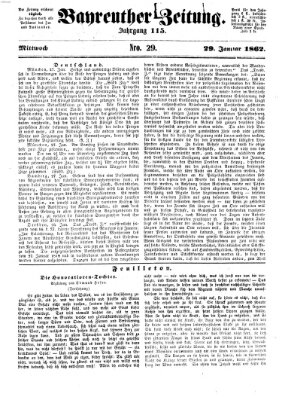 Bayreuther Zeitung Mittwoch 29. Januar 1862