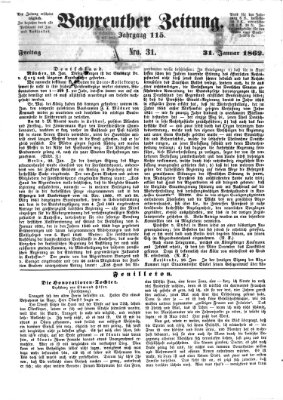 Bayreuther Zeitung Freitag 31. Januar 1862