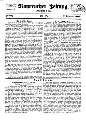 Bayreuther Zeitung Freitag 7. Februar 1862