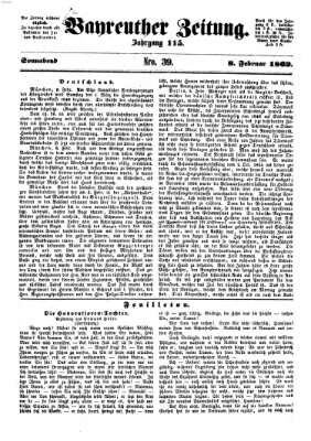 Bayreuther Zeitung Samstag 8. Februar 1862