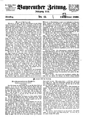 Bayreuther Zeitung Dienstag 11. Februar 1862