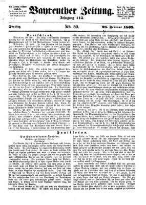 Bayreuther Zeitung Freitag 28. Februar 1862