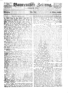 Bayreuther Zeitung Montag 3. März 1862