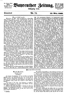 Bayreuther Zeitung Samstag 15. März 1862