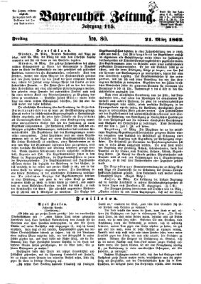 Bayreuther Zeitung Freitag 21. März 1862