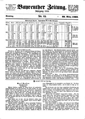 Bayreuther Zeitung Sonntag 23. März 1862