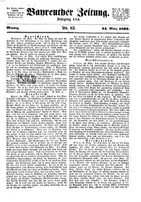 Bayreuther Zeitung Montag 24. März 1862