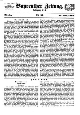 Bayreuther Zeitung Dienstag 25. März 1862