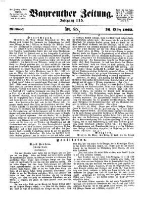 Bayreuther Zeitung Mittwoch 26. März 1862