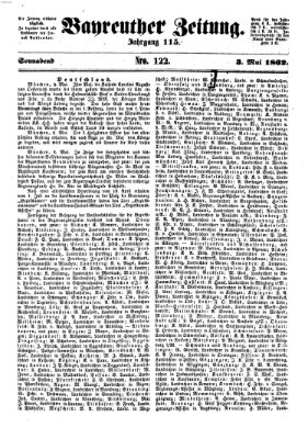 Bayreuther Zeitung Samstag 3. Mai 1862