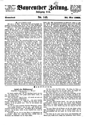 Bayreuther Zeitung Samstag 24. Mai 1862