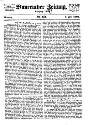 Bayreuther Zeitung Montag 2. Juni 1862