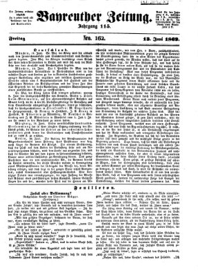 Bayreuther Zeitung Freitag 13. Juni 1862