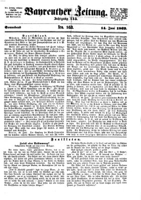 Bayreuther Zeitung Samstag 14. Juni 1862