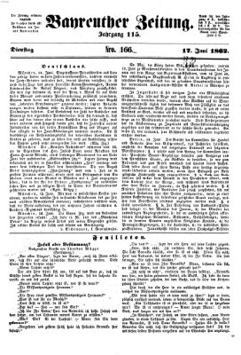 Bayreuther Zeitung Dienstag 17. Juni 1862