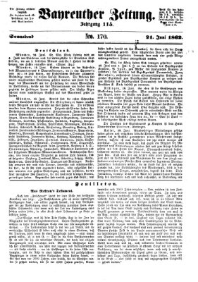 Bayreuther Zeitung Samstag 21. Juni 1862