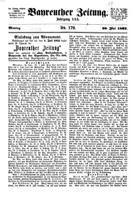 Bayreuther Zeitung Montag 30. Juni 1862