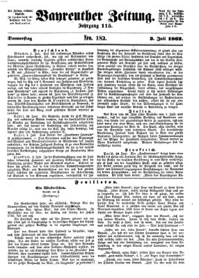 Bayreuther Zeitung Donnerstag 3. Juli 1862