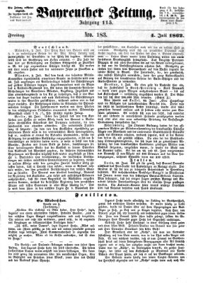 Bayreuther Zeitung Freitag 4. Juli 1862