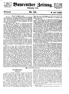 Bayreuther Zeitung Mittwoch 9. Juli 1862