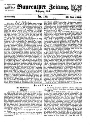 Bayreuther Zeitung Donnerstag 10. Juli 1862