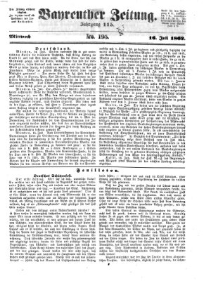 Bayreuther Zeitung Mittwoch 16. Juli 1862