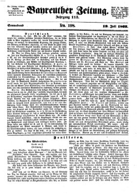 Bayreuther Zeitung Samstag 19. Juli 1862