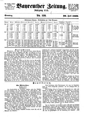 Bayreuther Zeitung Sonntag 20. Juli 1862