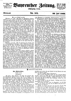 Bayreuther Zeitung Mittwoch 23. Juli 1862