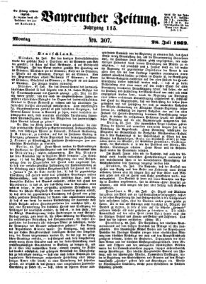 Bayreuther Zeitung Montag 28. Juli 1862